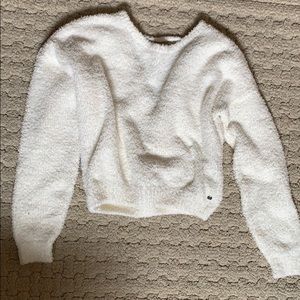 White/Off White/Cream Fuzzy Hollister Sweater